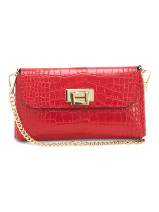 Persaman New York Handbags - PERSAMAN NEW YORK Made In Italy Leather Crocodile Embossed Clutch